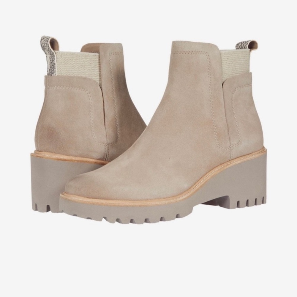 Dolce Vita Huey Booties in Almond Suede
